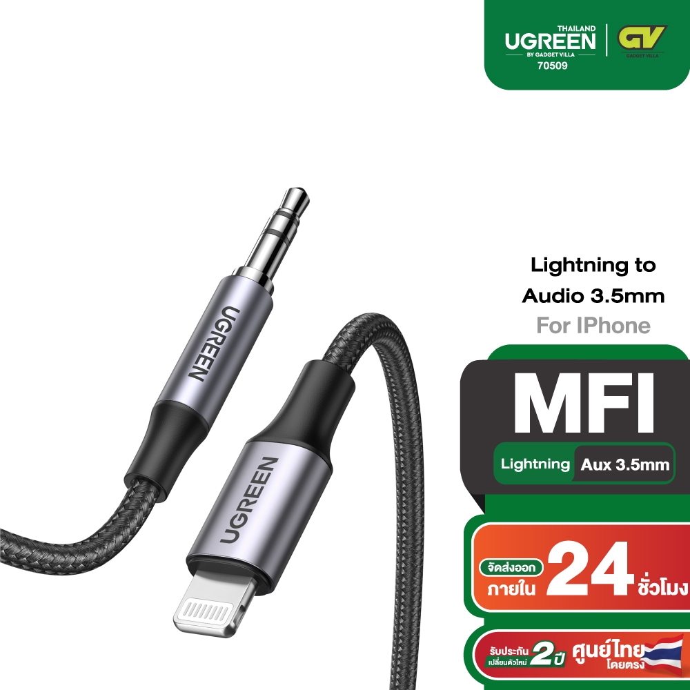 UGREEN รุ่นUS211 Headphones Audio Adapter for โทรศัพท์ iPhone