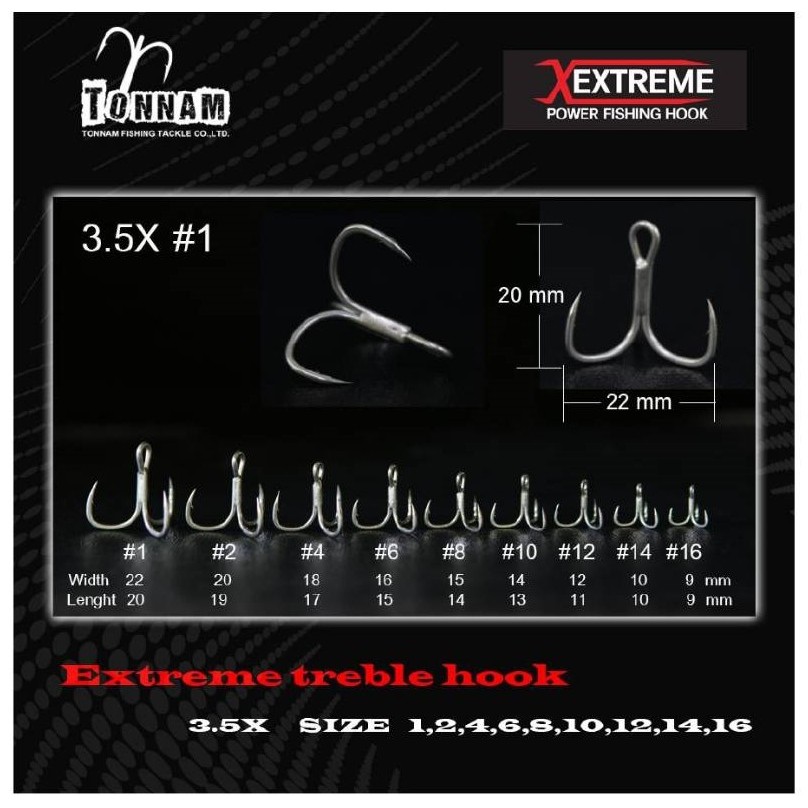 เบ็ด 3 ทาง Extreme ขนาด 3.5X super strong