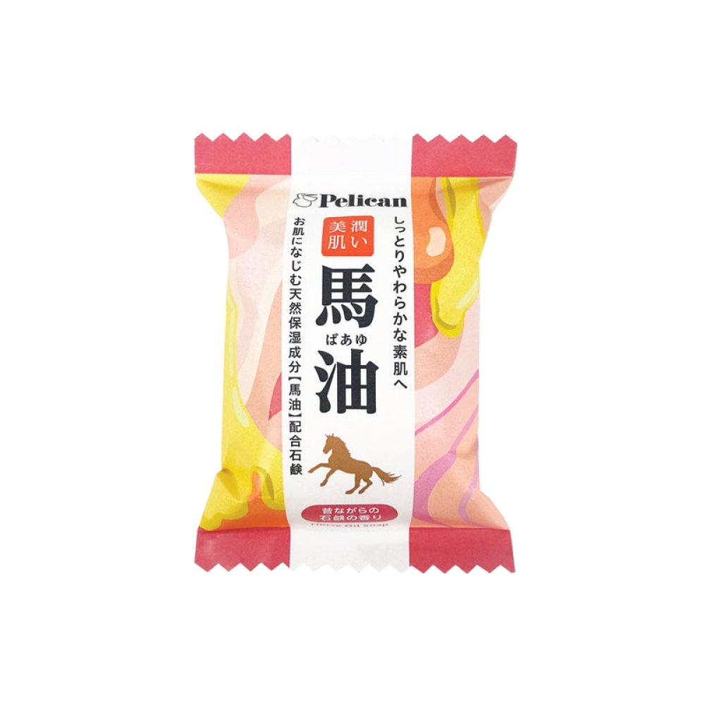 PELICAN HORSE OIL SOAP 80 G / สบู่ส่วนผสมน้ำมันม้า ทำความสะอาดผิวกาย เพิ่มความชุ่มชื้นให้แก่ผิว