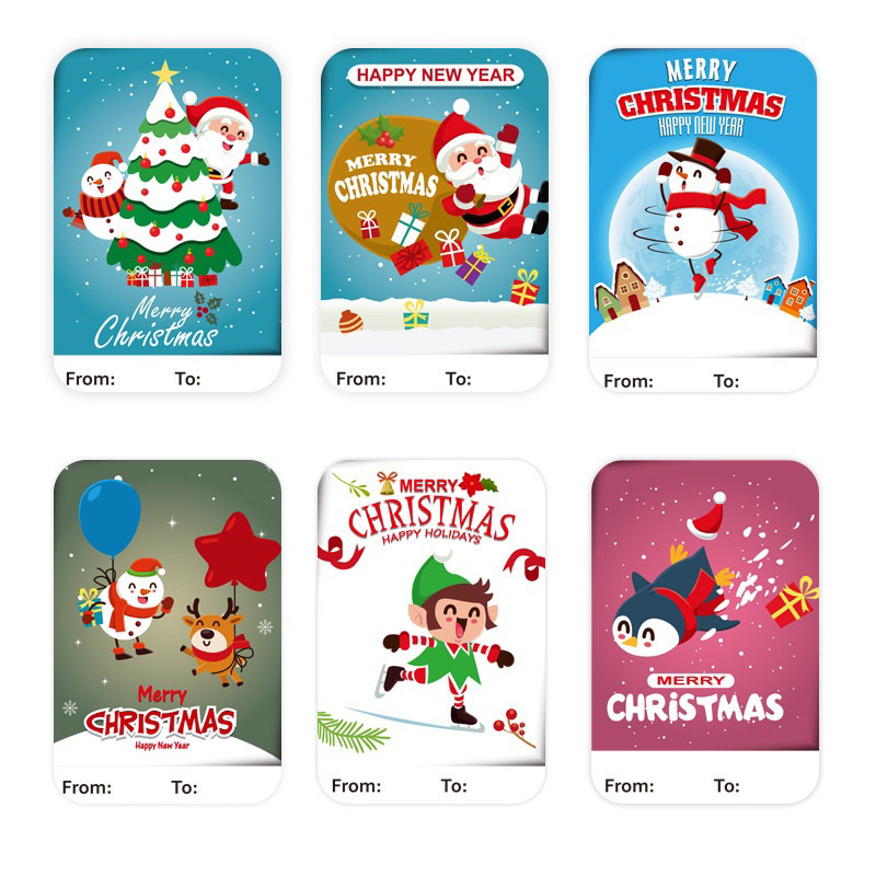 ส่งจาก🇹🇭🇹🇭 Christmas sticker **แบ่งขาย** สติกเกอร์ป้ายติดของขวัญของแจก ติดเสื้อ ธีมคริสต์มาส สติกเกอร์ขอบคุณ.