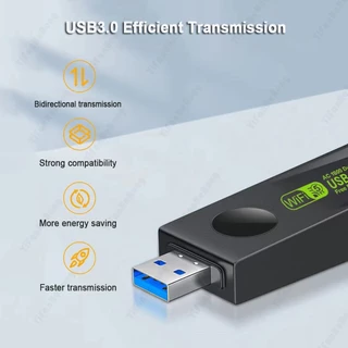 Actual ตัวรับสัญญาณการ์ดเครือข่ายเครื่องส่งสัญญาณ WiFi 2.4Gไร้สายUSB3.0 อะแดปเตอร์WiFi 1800M เหมาะสำหรับคอมพิวเตอร์เรา