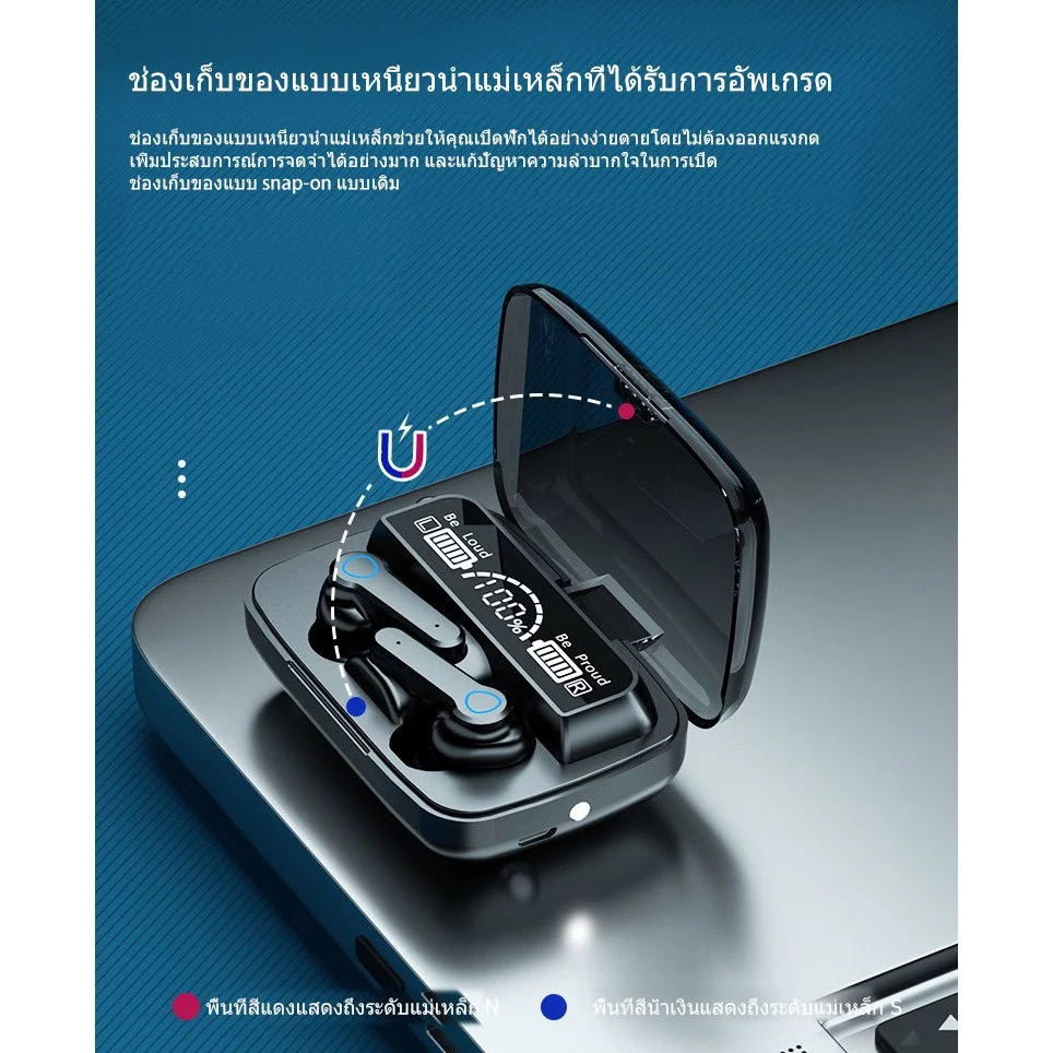 หูฟัง TWS Bluetooth สเตอริโอ แยกเสียงซ้าย/ขวา thumbnail 9