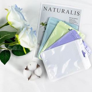 ซองซิบสีพาสเทล ถุงซิบ สีสดใส หลากสี พร้อมส่ง หน้าใส หลังสี