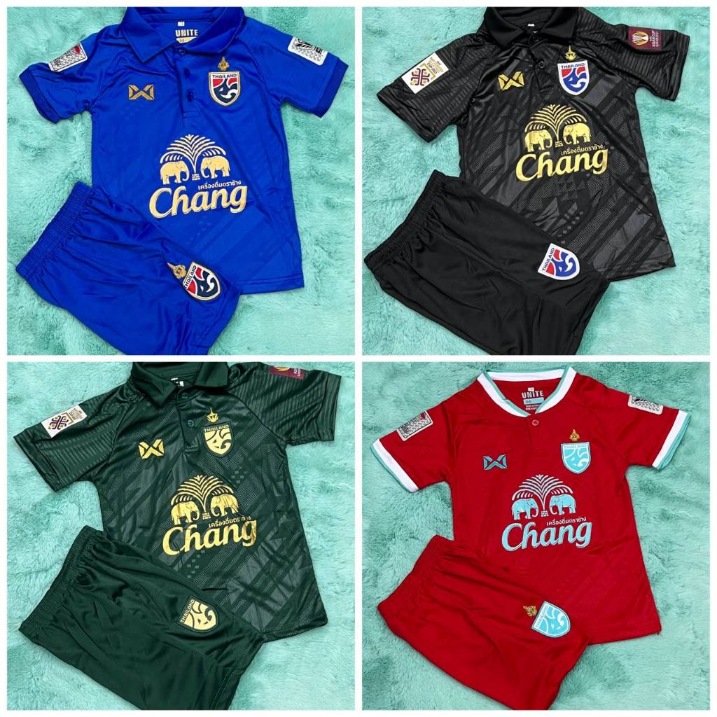 ชุดกีฬาเด็ก ทีมชาติไทย รุ่นใหม่ล่าสุด2024 เสื้อบอลและกางเกงบอล