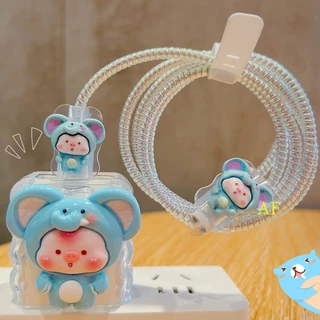 🔥ส่งจากไทย 🚚 มาใหม่ 1ชุด 5ชิ้น เคส สำหรับ ไอโฟน Apple Power Adapter 18W/20W สายชาร์จ ลายการ์ตูนน่ารัก Cable Bite