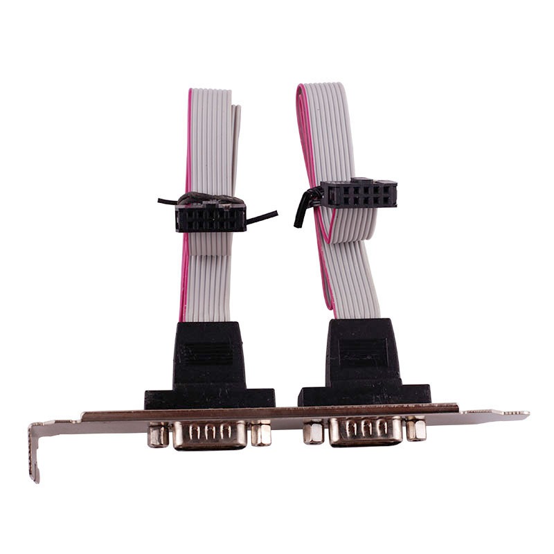 คอมพอร์ต สำหรับ เมนบอร์ด 2Port Serial RS232 DB9 Male to 10 pin IDC Socket Cable with PCI bracket.