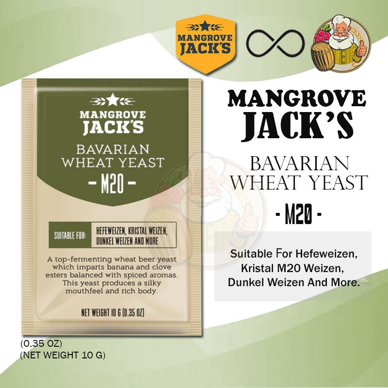 ยีสต์ หมักเบียร ทำเบียร์ (Yeast) - Mangrove Jack-Bavarian Wheat M20  Yeast ยีสต์ทำไวน์ m20  Wheat Ye