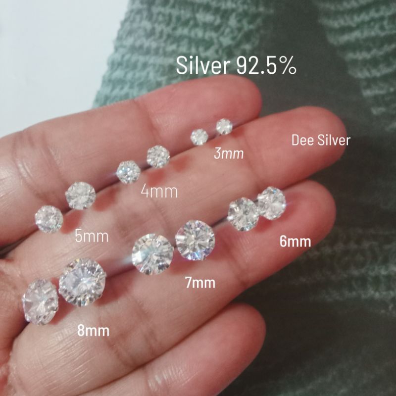 ต่างหู เงินแท้ 92.5% เพชรCz #ต่างหูเพชร #ต่างหูเงิน จำนวน 1 คู่