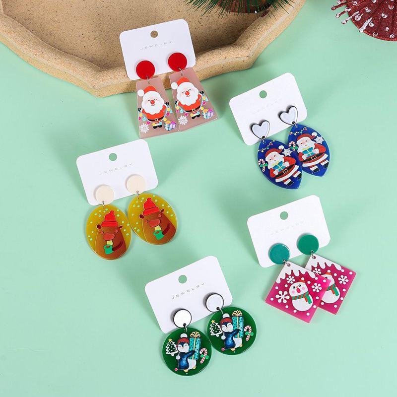[พร้อมส่งในไทย] ต่างหูคริสต์มาส christmas earing คริสมาสตร์ ตุ้มหูคริสมาสต์
