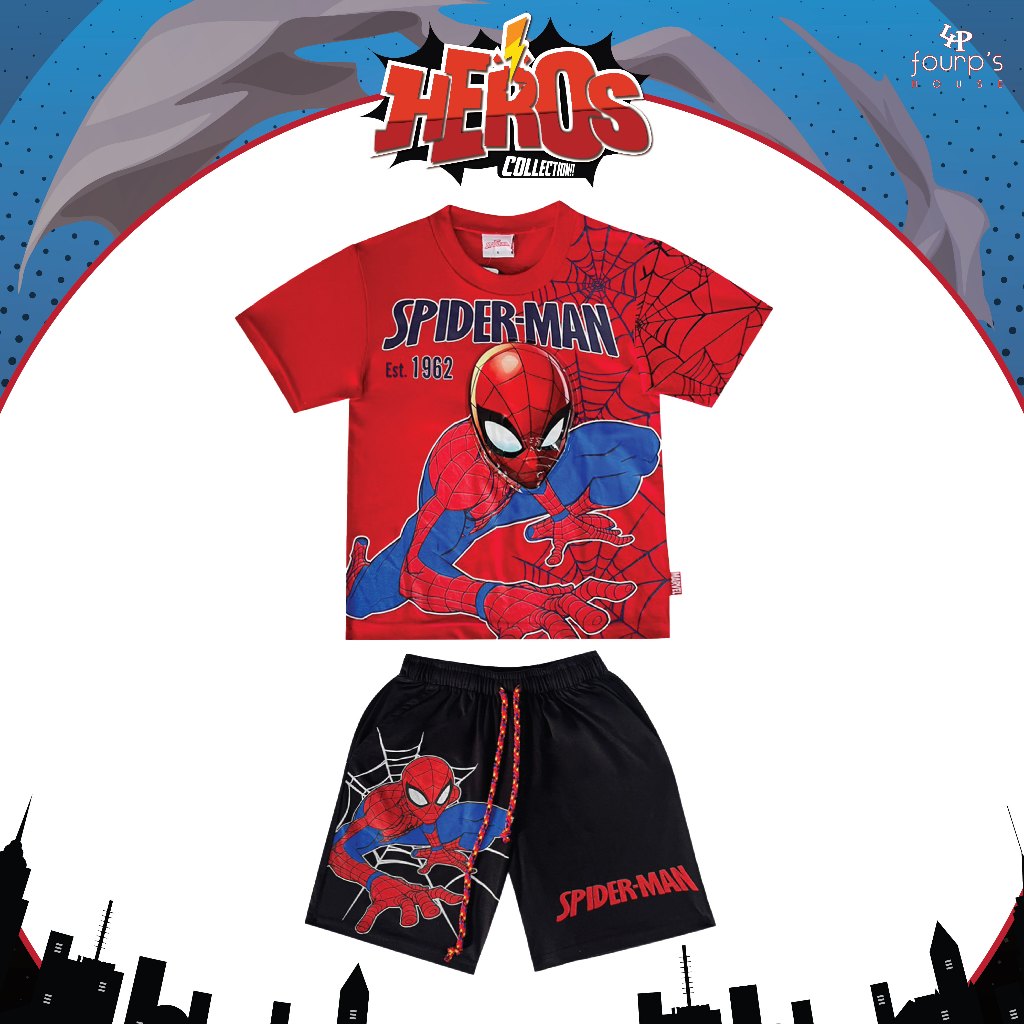 MARVEL SPIDERMAN : 003044 ชุดเซ็ตเสื้อกางเกงเด็กผู้ชาย ลิขสิทธิ์แท้