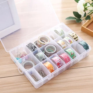 กล่องเก็บเครื่องประดับ 24ช่อง 24 Grid Plastic Jewelry Earring Storage Box