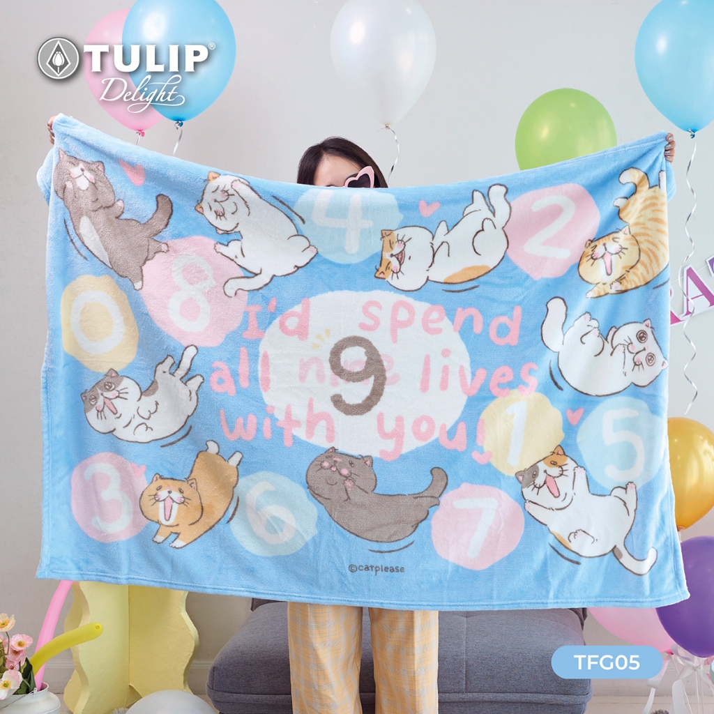[ส่งฟรี] Tulip หมาจ๋า Fleece ผ้าห่มขนแกะเทียม TFG05 ลิขสิทธิ์แท้หมาจ๋า ผ้าห่มฟลีซ สัมผัสนุ่มละมุนพกพาสะดวก