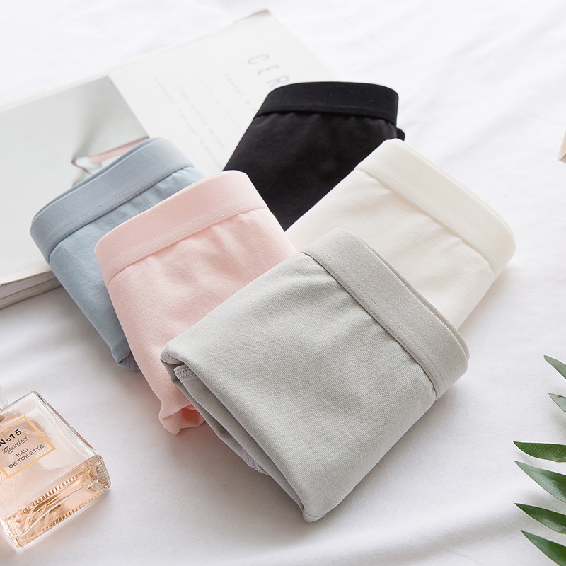 (Ladybragi) A-124 กางเกงในสีพื้นขอบหนา ใสสบาย พร้อมส่ง