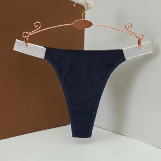(Ladybragi)👙A-129 กางเกงใน จีสตริง ขอบเพชร สีพื้น พร้อมส่ง