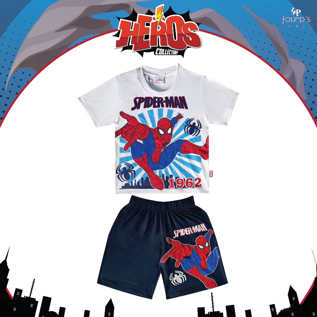 MARVEL SPIDERMAN : 003047 ชุดเซ็ตเสื้อกางเกงเด็กผู้ชาย ลิขสิทธิ์แท้