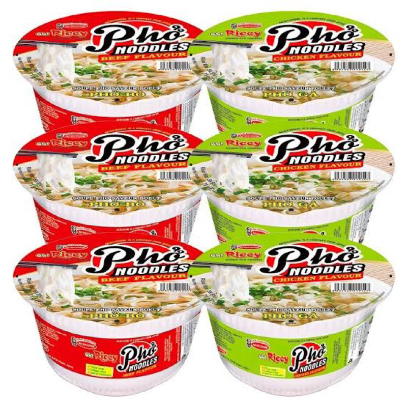 จาก🇻🇳Pho ricey เฝอถ้วย เติมน้ำร้อน รสเนื้อ / รสไก่ พร้อมส่ง 71กรัม