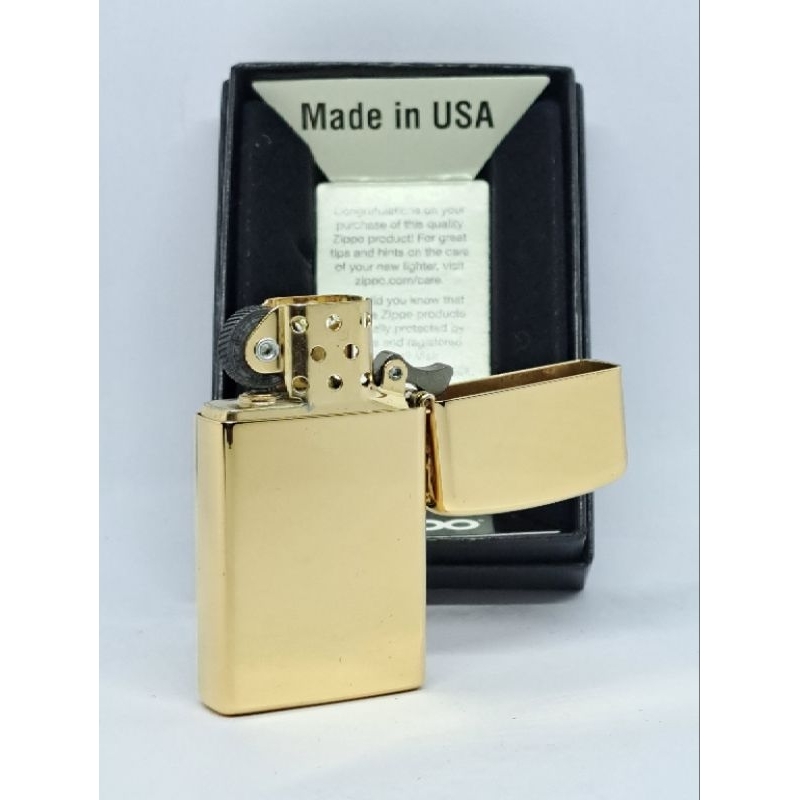 Zippo Slim Brass. สีทองตัวเล็ก