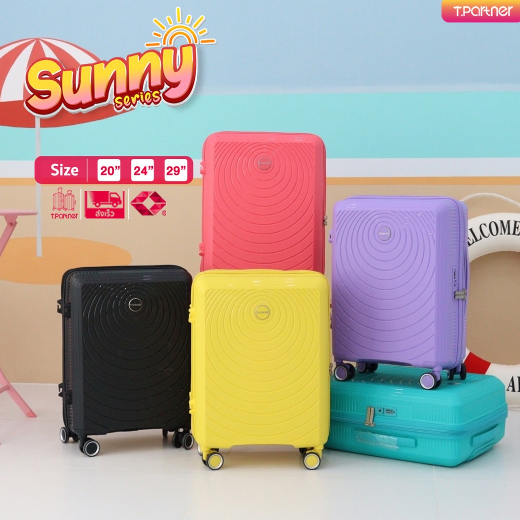 [รับประกัน3ปี] Tpartner กระเป๋าเดินทางเฟรมซิป รุ่น Sunny Series วัสดุHS PP100% นวัตกรรม Heat Stabilizer เพิ่มความทนทาน