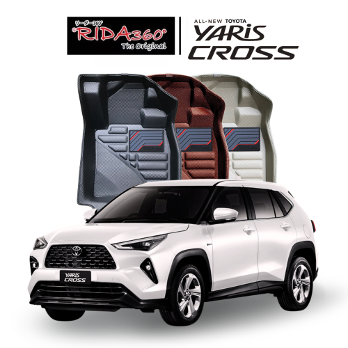 RIDA360®พรมขึ้นรูปไร้รอยต่อ TOYOTA YARIS CROSS 2023-NOW [161] *เจาะเว้าฝาถังน้ำมันชิ้นคนขับ+ปรับเว้าจุดคันเร่งแล้ว*