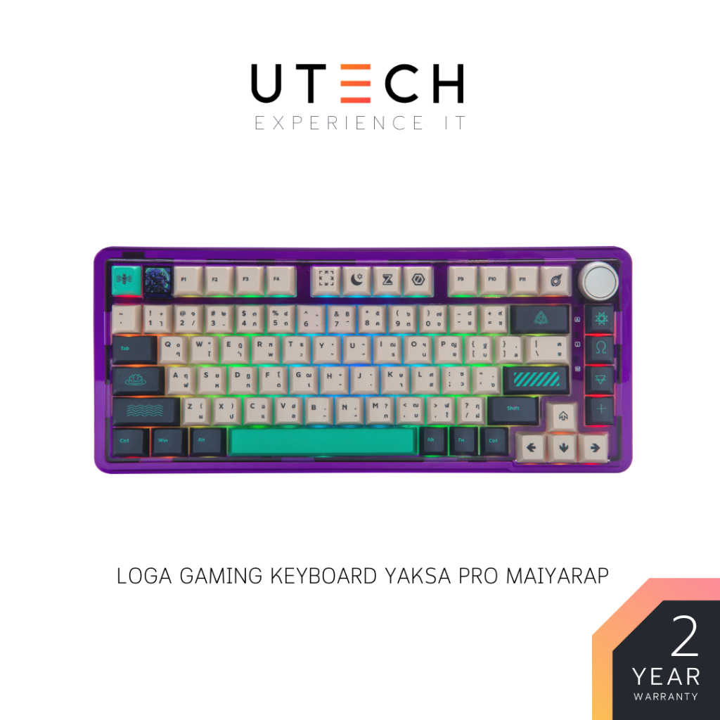 คีย์บอร์ด Loga Yaksa Pro 75% Clear : Maiyarap Edition Tri-Mode Mechanical Gaming Keyboard (TH/EN) by UTECH