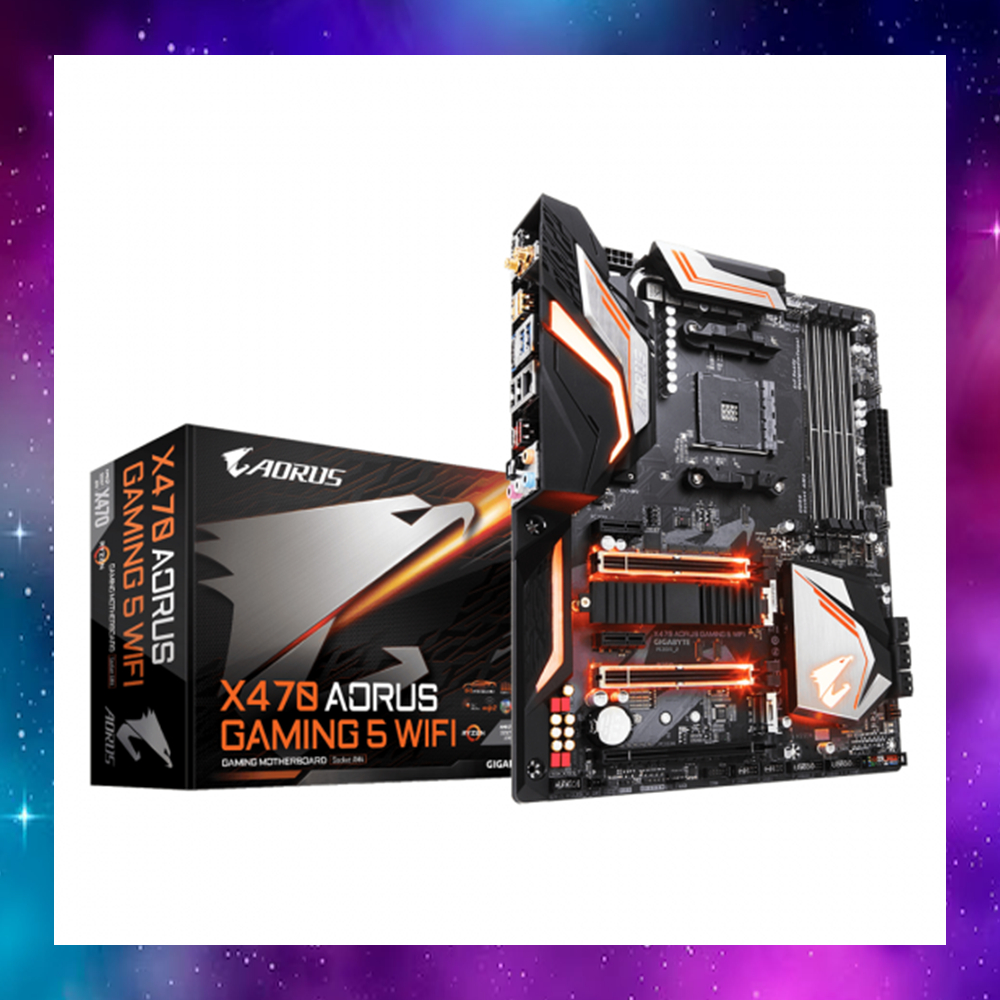 MAINBOARD (เมนบอร์ด) AM4 GIGABYTE X470 AORUS GAMING 5 WIFI ใช้งานปกติ