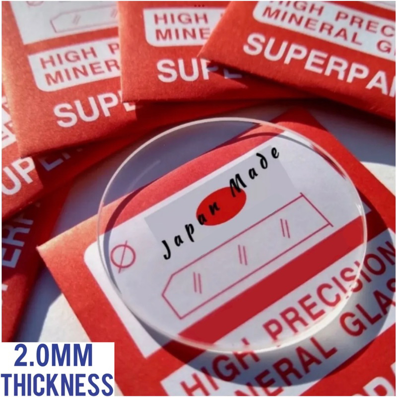กระจกนาฬิกาแบบแบน หนา2.0มม Superpart high precision mineral glass