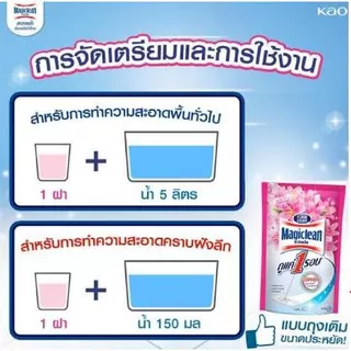 Magic Clean มาจิคลีน น้ำยาถูพื้น ผลิตภัณฑ์ทำความสะอาดพื้น ชนิดถุงเติม 750 มล.