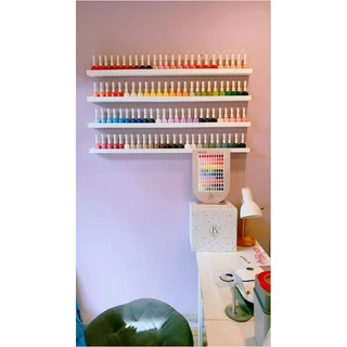 ชั้นวางสีเจล ชั้นวางยาทาเล็บติดผนังเเบบมีที่กั้น+ที่กั้นหลัง (ราคาต่อ 1 ชิ้น)