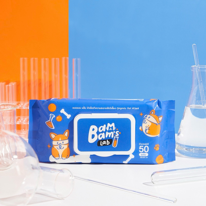 Bambam‘s Lab Organic Pet Wipe ทิชชู่เปียกออแกนิคสำหรับสัตว์เลี้ยง