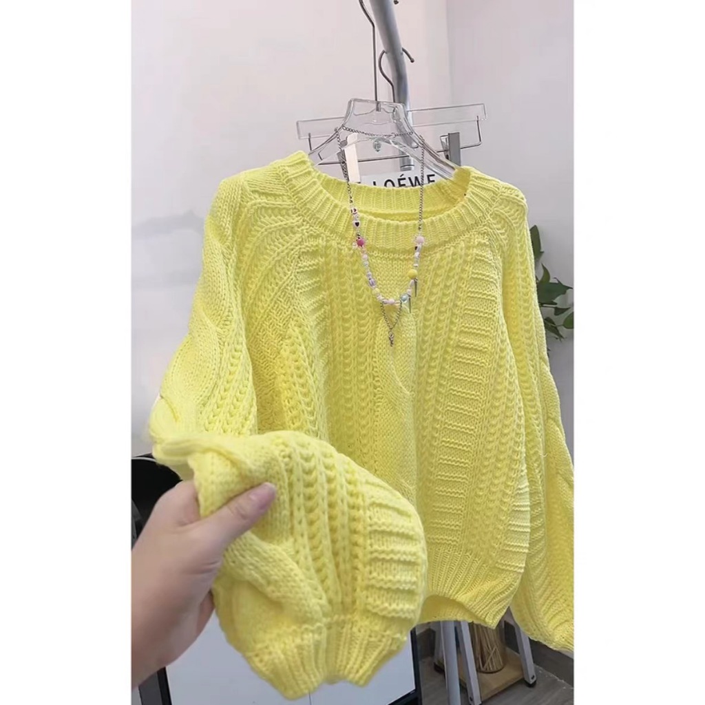 เสื้อไหมพรมแขนยาว คอกลม ผ้าหนานิ่ม สวมใส่สบาย รุ่น1013#