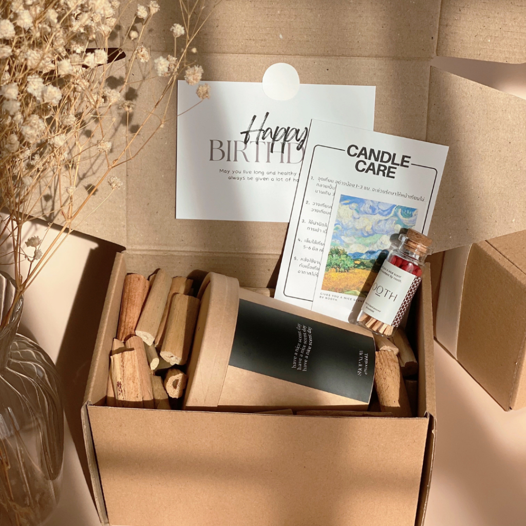 ROOTH │ GIFT BOX │ เทียนหอมออแกนิคไขถั่วเหลือง 100g │ Scented Soy wax candle กลิ่นชัดหอมนาน  │ ของขวัญปีใหม่ คริสต์มาส