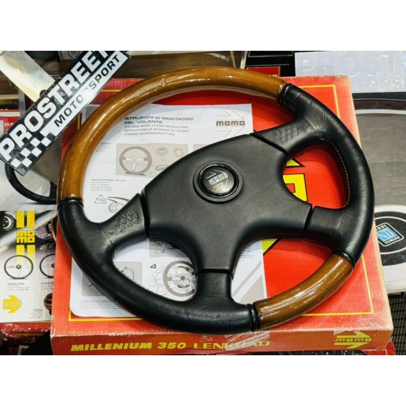 พวงมาลัย พวงแต่ง MOMO Olympic 4 Wood แท้ มือสอง อิตาลี สภาพสวย ไม่มีแตกร้าว เหมือนใหม่ steering wheel rare item