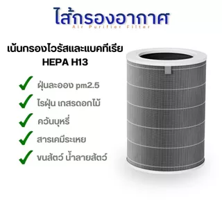 ไส้กรองอากาศ Xiaomi รุ่น 2S, 2C, 2H, 3C, 3H, Pro เสียวหมี่ MI Air Purifier Filter สีเทา เกรดโรงพยาบาล