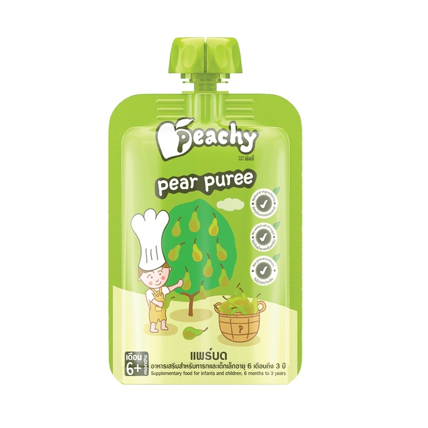 Peachy อาหารเสริมสำหรับเด็ก รสแพร์บด 100% 1ถุง (R12)