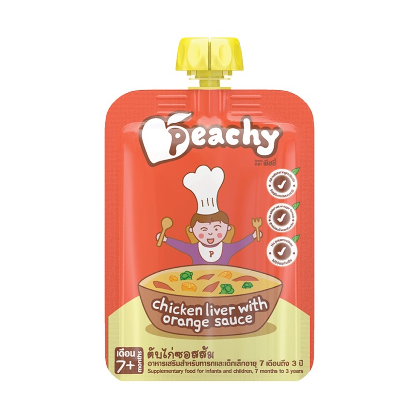 Peachy อาหารเสริมเด็กรสตับไก่ซอสส้ม 1 ถุง (R22)
