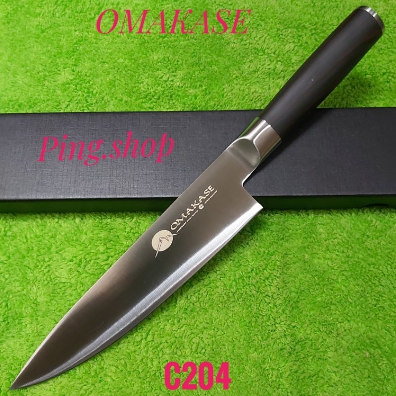 มีด มีดเชฟ เครื่องใช้ในครัว มีดทำครัวญี่ปุ่น OMAKASE รุ่น C204 ใบเลสด้ามไม้