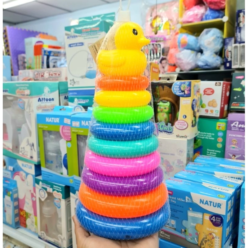 ของเล่นเสริมพัฒนาการโยนห่วงเป็ด 9 ชั้น(กลาง)