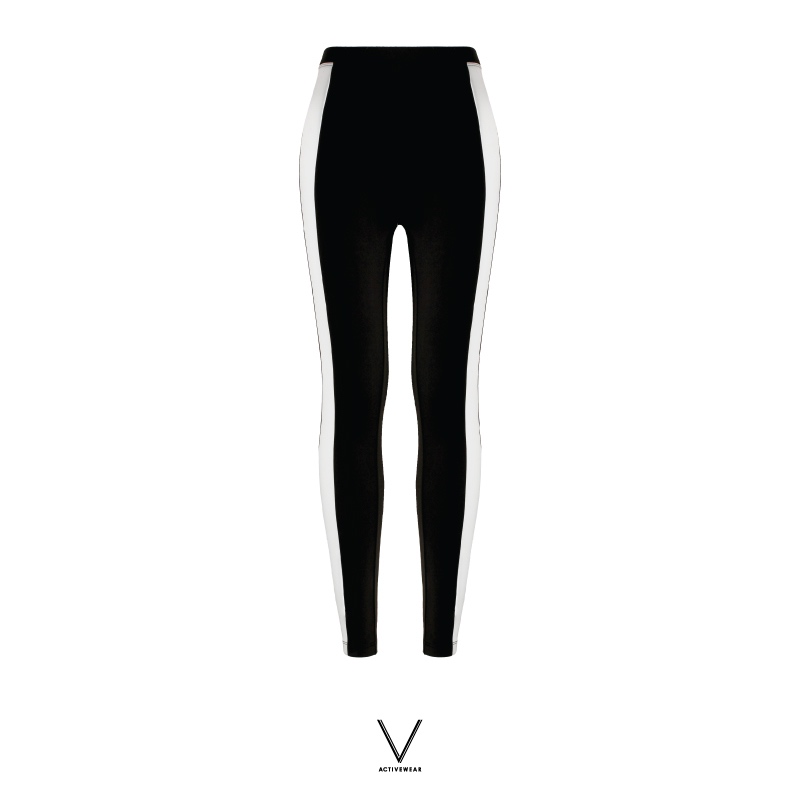 SS2024 BLACK UV PANT WITH WHITE SIDE STRIPE กางเกงขายาวสีดำแถบข้างสีขาว ใส่ว่ายน้ำ ผ้าหนา กัน UV UPF 50+
