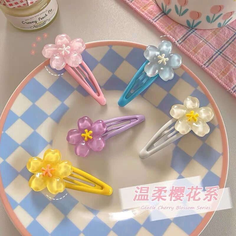 [พร้อมส่ง] กิ๊บติดผมดอกไม้ สีสันสดใส โทนพาสเทลน่ารักมาก