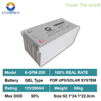 แบตเตอรี่โซล่าเซลล์ 200Ah 12v LVTOPSUN แบตเจล Gel Battery Deep cycle แบตโซล่าเซลล์