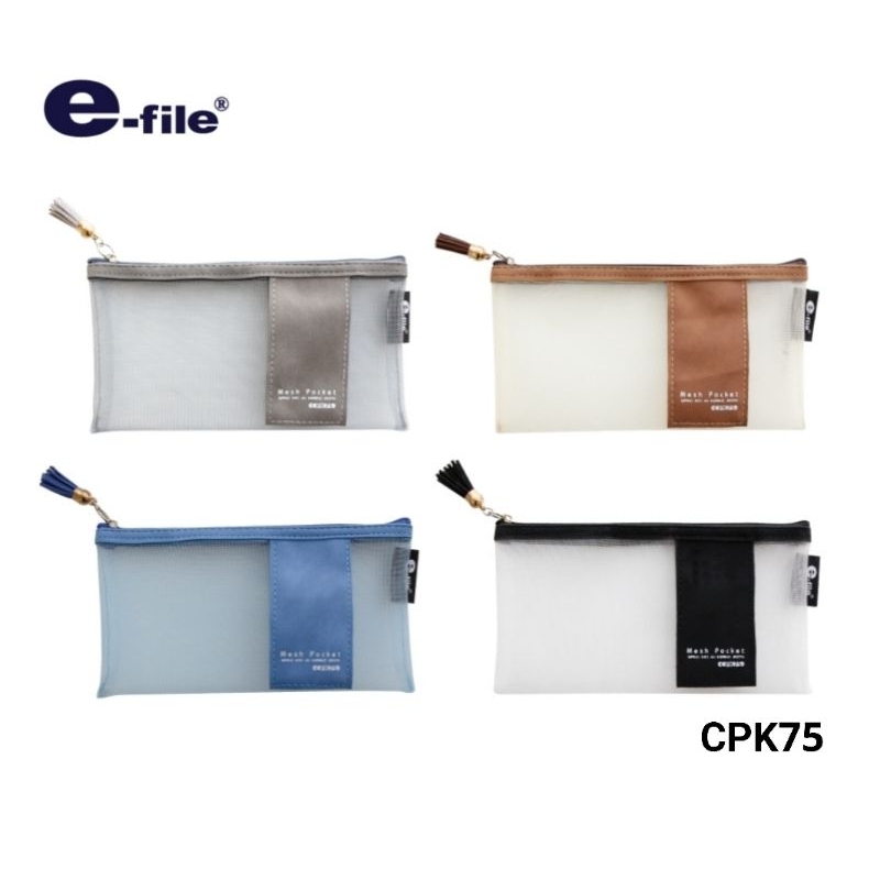 E-File กระเป๋า MESH POCKET CPK75 กระเป๋าผ้าตาข่าย ผสมพีวีซีน้ำหนักเบา