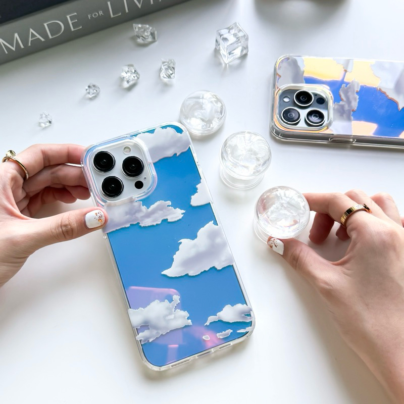 [i15] พร้อมส่งในไทย🌤T5S39 เคสโฮโลแกรมเมฆ งานเกรดดี✨ hologram ไอริงเมฆ สำหรับ iPhone Case เคสไอโฟน 11-15,15Pro,15Promax