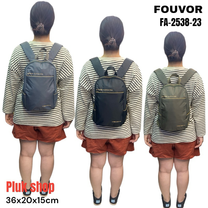 กระเป๋าเป้ใบเล็ก FOUVOR รหัส 2538-23 แท้ ผ้าไนลอน ผ้า2ชั้น ขนาด 36x20x15cm ทนทาน สำหรับทุกเพศทุกวัย