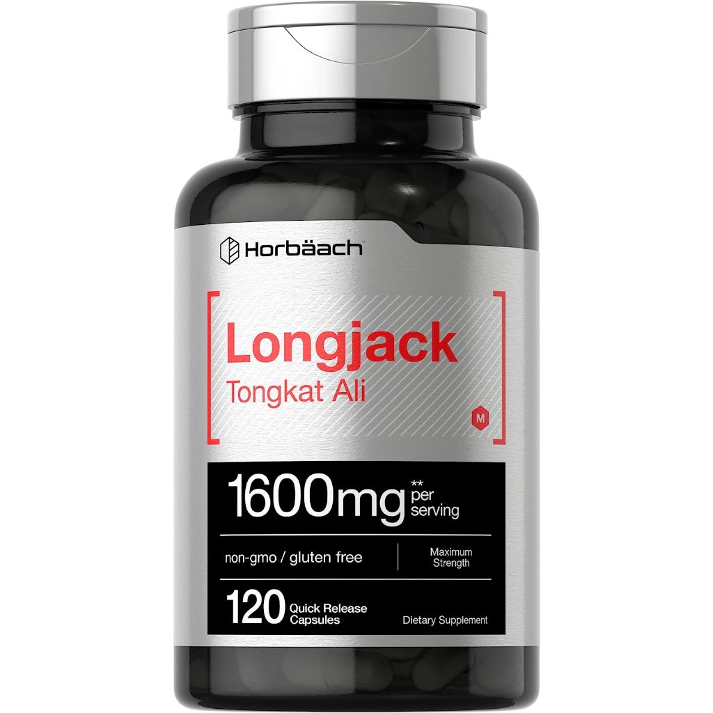 Horbaach Longjack Tongkat Ali 1600 mg 120 Capsules เพิ่มความกระปรี้กระเปร่า แข็งแรง เพิ่มพลังงาน