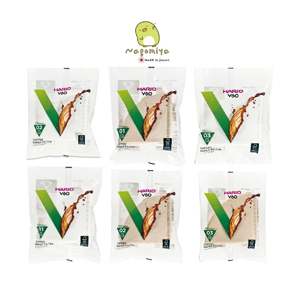 Hario v60 01, 02, 03 paper filter 100แผ่น กระดาษกรอง กระดาษดริปกาแฟ กาแฟดริป ฟิลเตอร์ดริปกาแฟ