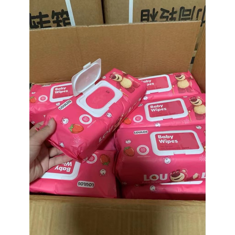 ยกลัง ทิชชู่เปียก 80 แผ่น Baby Wipes ผ้าเปียก กระดาษเปียก ผ้าเช็ดทำความสะอาด