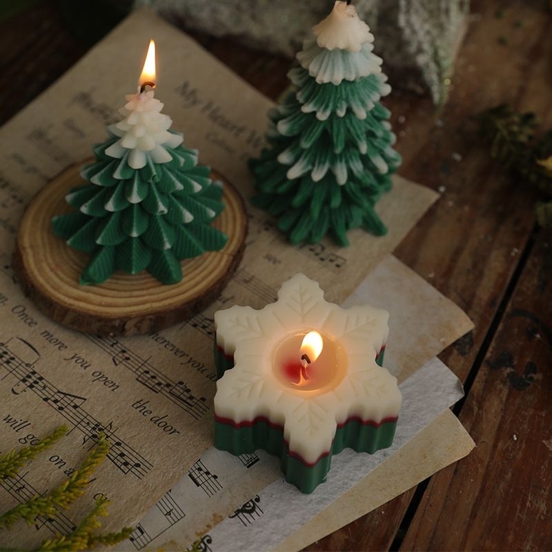 เทียนหอมรูปเกล็ดหิมะ เทียนหอมเทศกาล คริสต์มาส Christmas