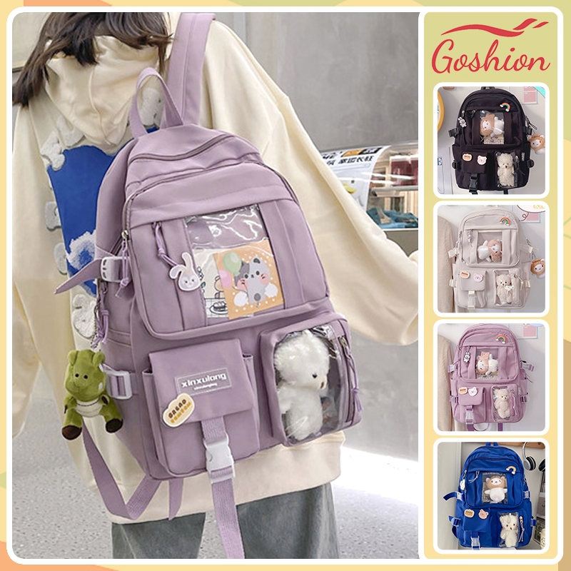 [จัดส่ง​ใน​ 24​ ชม ]​​ สไตล์ญี่ปุ่น INS ความจุขนาดใหญ่กระเป๋าเป้สะพายหลังผู้หญิงแฟชั่นกระเป๋านักเรียนการ์ตูน