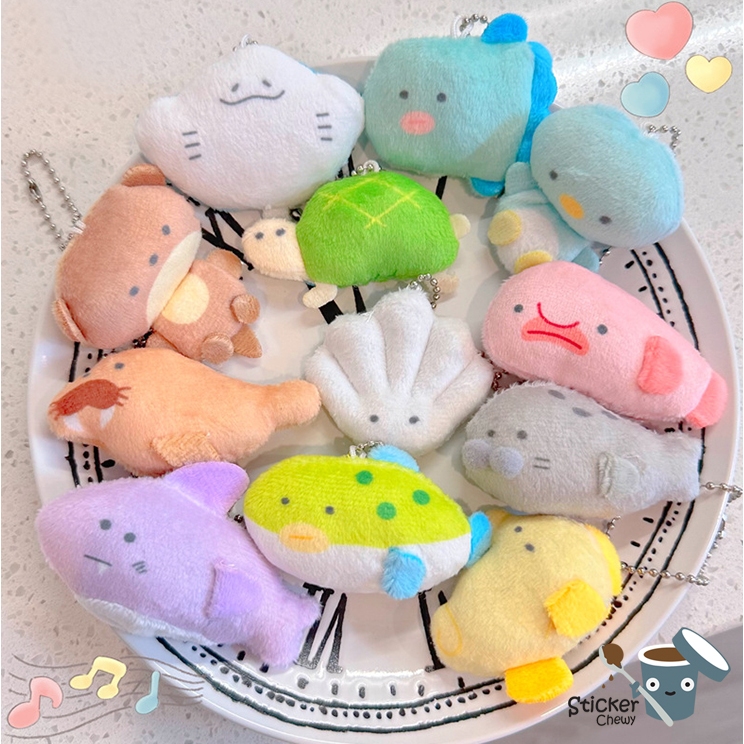 ร้านไทย พร้อมส่ง! พวงกุญแจสัตว์ทะเล  ที่ห้อยกระเป๋า เป็น พวงกุญแจตุ๊กตา manta ลายปลากระเบน ลายสัตว์น้ำต่างๆ