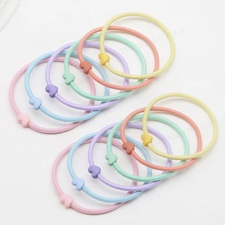 ในไทย-ราคาส่ง💖1บาทยางรัดผม ความยืดหยุ่นสูง สีแคนดี้ ลายหัวใจ น่ารักหวาน สไตล์เกาหลีเรียบง่าย เด็กนักเรียนสำหรับผู้หญิง